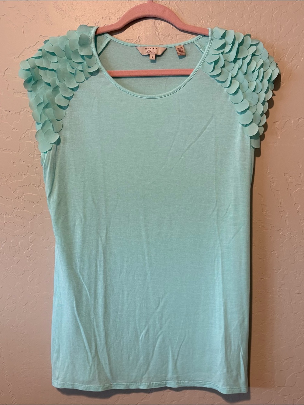Ted Baker Mint Green Petal Sleeve Tank Top